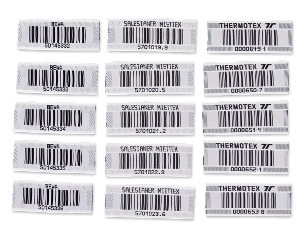 Sew-on woven Barcode labels