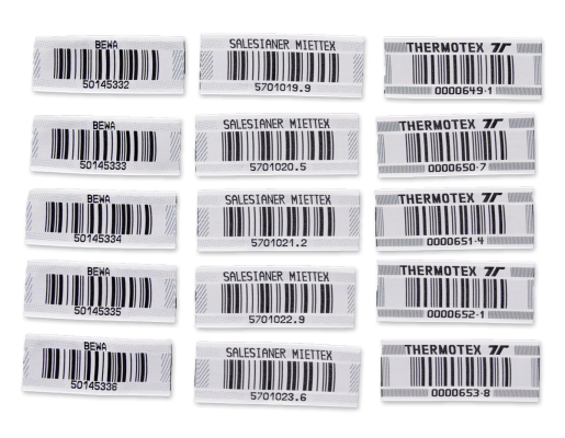 Sew-on woven Barcode labels