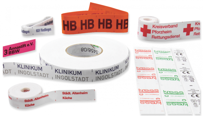 Labels on rolls, pre-printed (E)